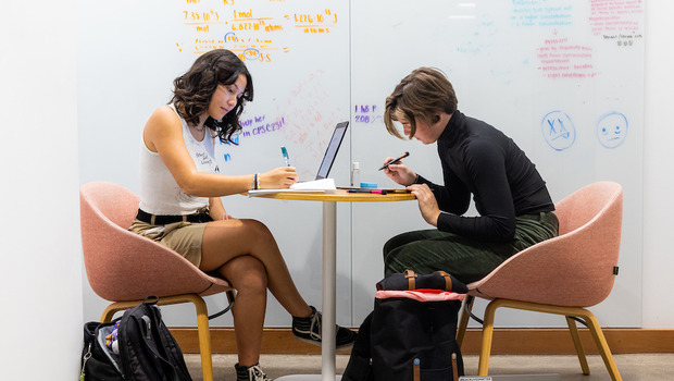 Students writing